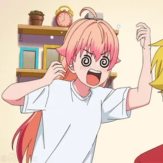 😵💫 Anime, Desenho animado, Garota, Engraçado, Gritando, Tonta, Chocada telegram sticker