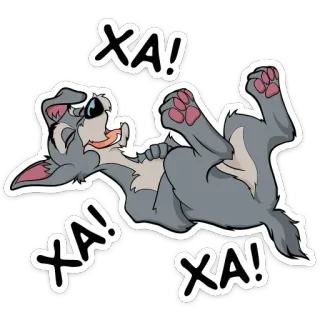 😂 XA! pies, kreskówka, śmieszne, śmiejący się, naklejka telegram sticker