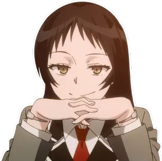 😏 anime, girl, school uniform, smiling whatsapp sticker