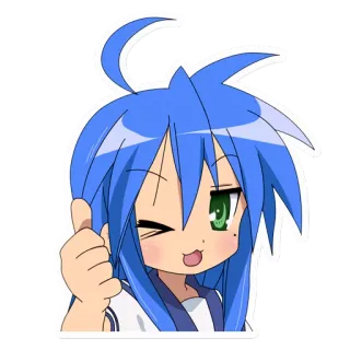 👍 Anime, Mädchen, Zwinkern, Süß, Glücklich telegram sticker