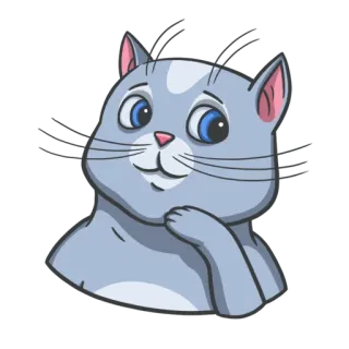 😉 cat, cute, pet, animal, grey cat, kawaii telegram sticker