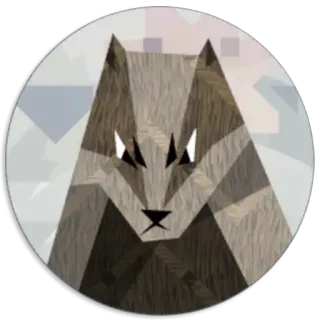 😠 animale, lupo, geometrico, adesivo, illustrazione telegram sticker