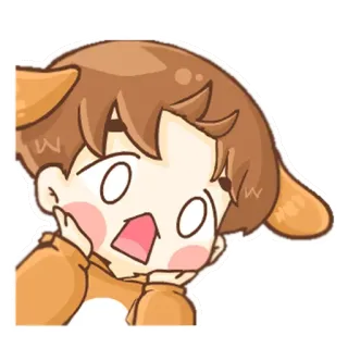 😱 Anime, Cartoon, Schattig, Opgewonden, Hondenoortjes, Verrassing telegram sticker
