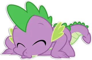 😙 Spike My Little Pony dragon, cartoon, animal, sleepy, cute, purple, Spike telegram sticker