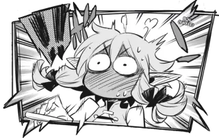 😳 anime, manga, shocked, cartoon, expression telegram sticker