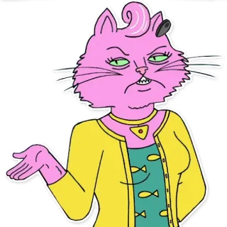 🤓 Princess Carolyn BoJack Horseman кот, мультфильм, телешоу, розовый, персонаж telegram sticker