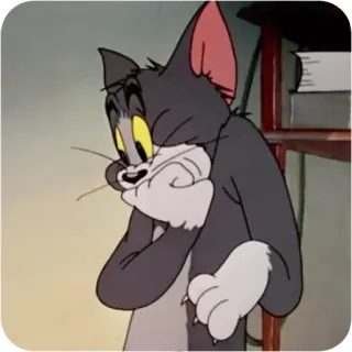 😴 Tom Cat Tom and Jerry cartoon, cat, funny, expression, confused, worried whatsapp sticker