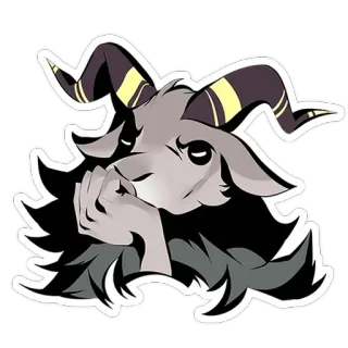 🥱 capra, corna, antro, animale telegram sticker