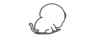 🔰 cute, cartoon, animal, cat, sad, sitting telegram sticker