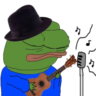 🎸 Pepe the Frog pepe, frog, cartoon, internet meme, meme, ukulele, music telegram sticker
