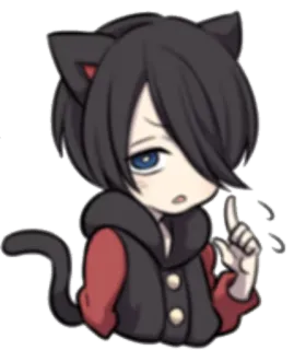 😡 Аниме, Кот, Чиби, Манга, Наклейка whatsapp sticker