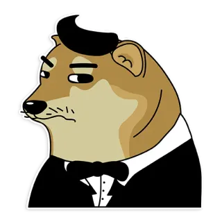 👶 doge, meme, dog, tuxedo, formal, funny, cartoon, animal telegram sticker