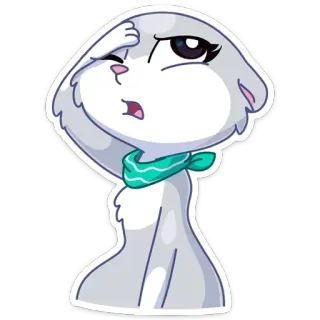 🤦‍♂️ Dibujo animado, Animal, Lindo, Sticker, Confundido, Gris whatsapp sticker