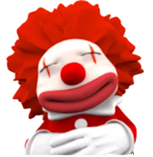 🤗 chú hề, tóc đỏ, hoạt hình, nhân vật, mỉm cười, buồn ngủ telegram sticker