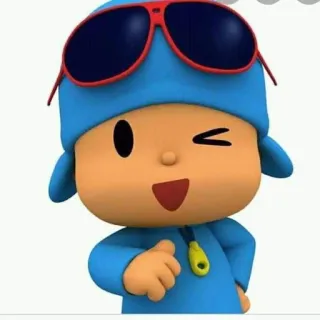 ☀️ Pocoyo мультфильм, дети, милый, анимированный, подмигивание telegram sticker