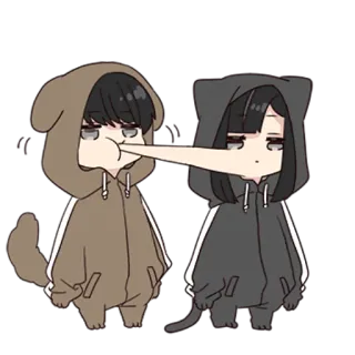😋 pegatina, dibujos animados, animal, personajes, sudadera con capucha, lindo telegram sticker