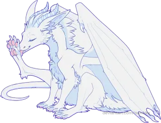👅 dragão, criatura mítica, fantasia, dragão branco, fofo, arte, desenho telegram sticker