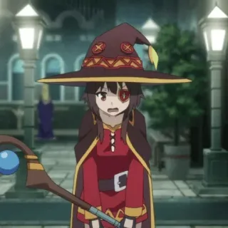 🍓 Megumin Konosuba Anime, Mage, Sorcière, Magie, Baguette, Megumin, Konosuba, Personnage whatsapp sticker