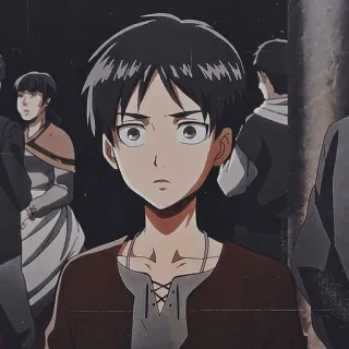 😳 Eren Yeager Attack on Titan anime, manga, character, eren, yeager telegram sticker