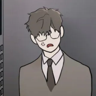 🧋 cartoon, man, glasses, angry telegram sticker