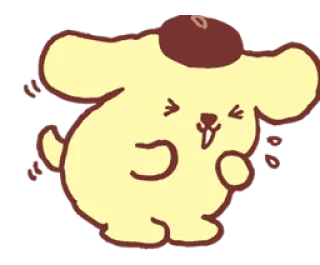 😆 Pom Pom Purin dog, cartoon, cute, sanrio, pom pom purin, yellow telegram sticker