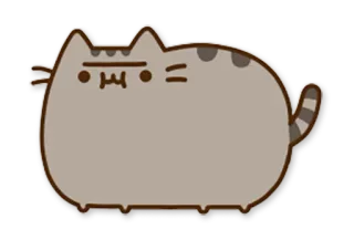 🌚 Pusheen Katze, Cartoon, Grau, Süß, Tier, Aufkleber telegram sticker