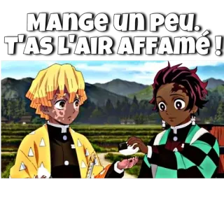 🦔 MANGE UN PEU. T'AS L'AIR AFFAMÉ ! Anime, Cibo, Affamato, Manga, Demon Slayer telegram sticker