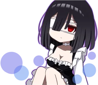 😐 anime, girl, maid, cute, chibi, character whatsapp sticker
