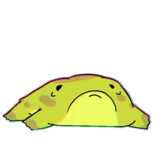 ☹️ Cartoon, Blob, Niedlich, Grün, Gelb telegram sticker