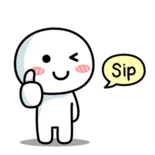 👍 Sip Cartone animato, Bevanda, Carino, Felice, Pollice in su whatsapp sticker