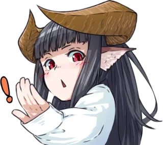 ❗ アニメ, 女の子, 悪魔, 角 telegram sticker