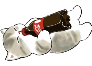 🥤 gato, cola, bebendo, animal, refrigerante telegram sticker