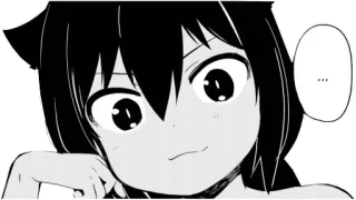 🤔 ... Anime, Manga, Chica gato, Lindo, Expresión, Confundido telegram sticker
