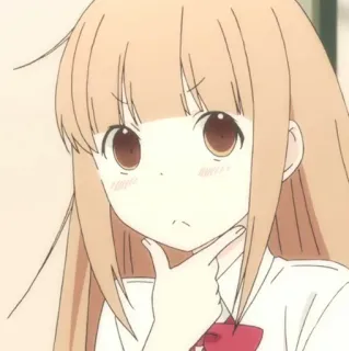 🥕 Anime, Mädchen, Denken, Niedlich, Cartoon whatsapp sticker