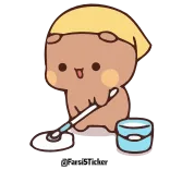 😥 медведь, уборка, мытье пола, милый, мультик telegram sticker