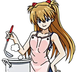 🔷 Asuka Langley Soryu Neon Genesis Evangelion Anime, Cucina, Personaggio, Evangelion, Manga telegram sticker