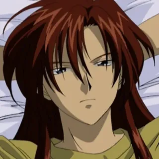 😐 Anime, Mann, Ernst, Entspannend, Liegend, Charakter, Männlich telegram sticker