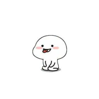 😀 imut, kartun, gumpalan, tersenyum, putih telegram sticker