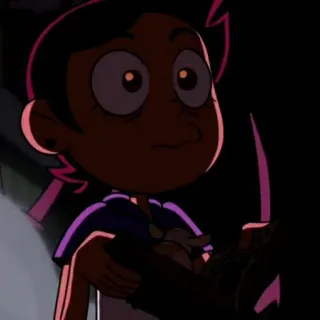 😦 Luz Noceda The Owl House cartoon, anime, girl, worried, night, dark telegram sticker