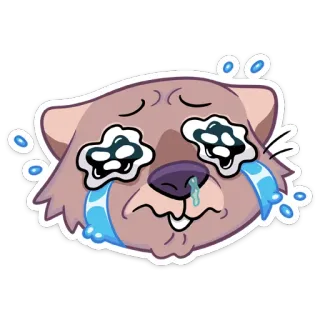 😭 chorando, triste, lontra, lágrimas, emocional, expressão telegram sticker