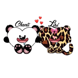 Lisis and Chantis Heartfaces telegram stickers