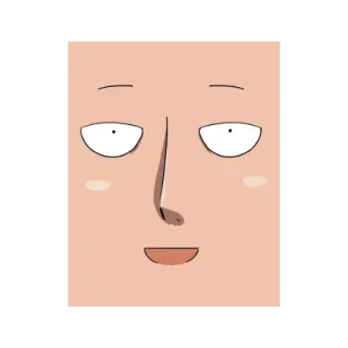 😊 Saitama One-Punch Man Saitama, One-Punch Man, Anime, Manga, Héroe, Calvo, Cara telegram sticker
