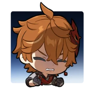 😖 Tartaglia Genshin Impact Chibi, Genshin Impact, Tartaglia, Anime, Juego, Personaje whatsapp sticker
