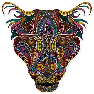 🐆 animal, cat, colorful, pattern, sticker, art, ornate telegram sticker