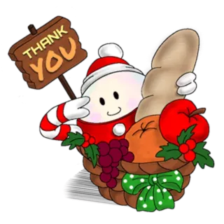 🙃 THANK YOU obrigado, feriado, festivo, saudação, desenho animado, cesta, presente telegram sticker
