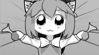 ✂️ anime, gato, gesto, dibujo animado, ilustración whatsapp sticker