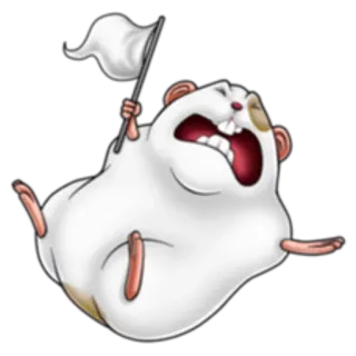 🏳 hamster, white flag, surrender, cartoon, animal telegram sticker