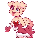 ❄️ cão, desenho animado, fofo, rosa, personagem telegram sticker