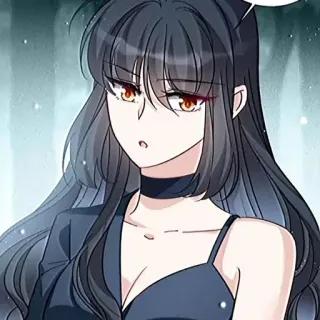 👍 여자, 애니메이션, 만화, 검은 머리 telegram sticker
