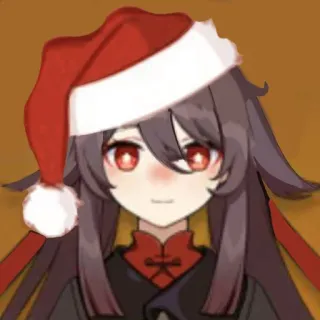🗿 Hu Tao Genshin Impact genshin impact, hu tao, animé, jeu vidéo, noël, bonnet de noël whatsapp sticker